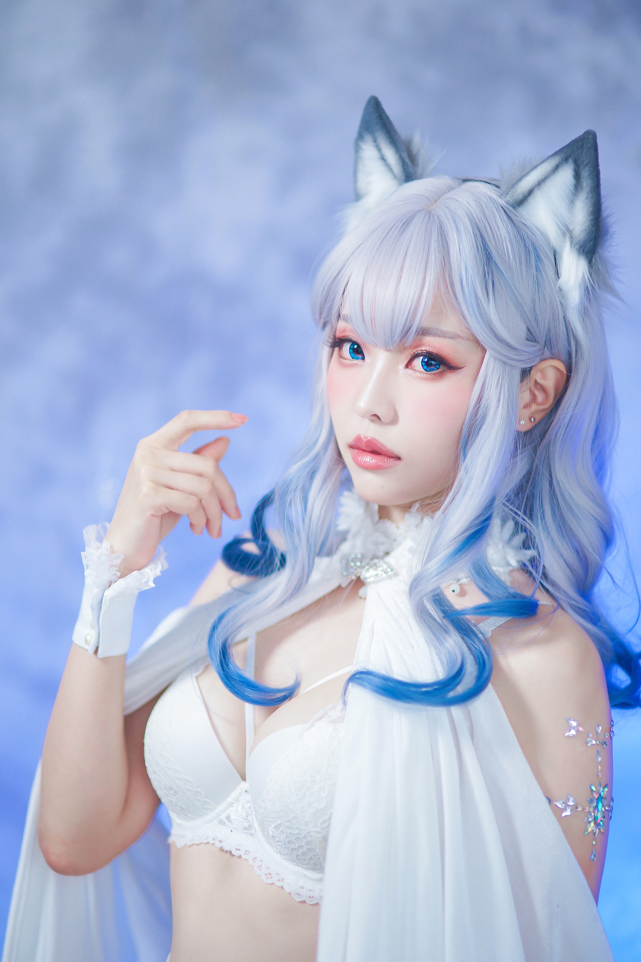 ElyEE子 - NO.057 猫耳白丝带 [48P6V]-XikXak
